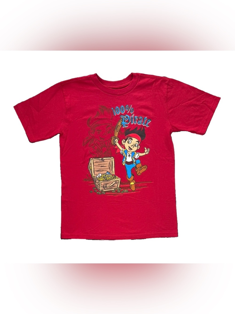 Jake and the Neverland Pirates Disney T Shirt Boy's Medium 7/8 Red Ahoy